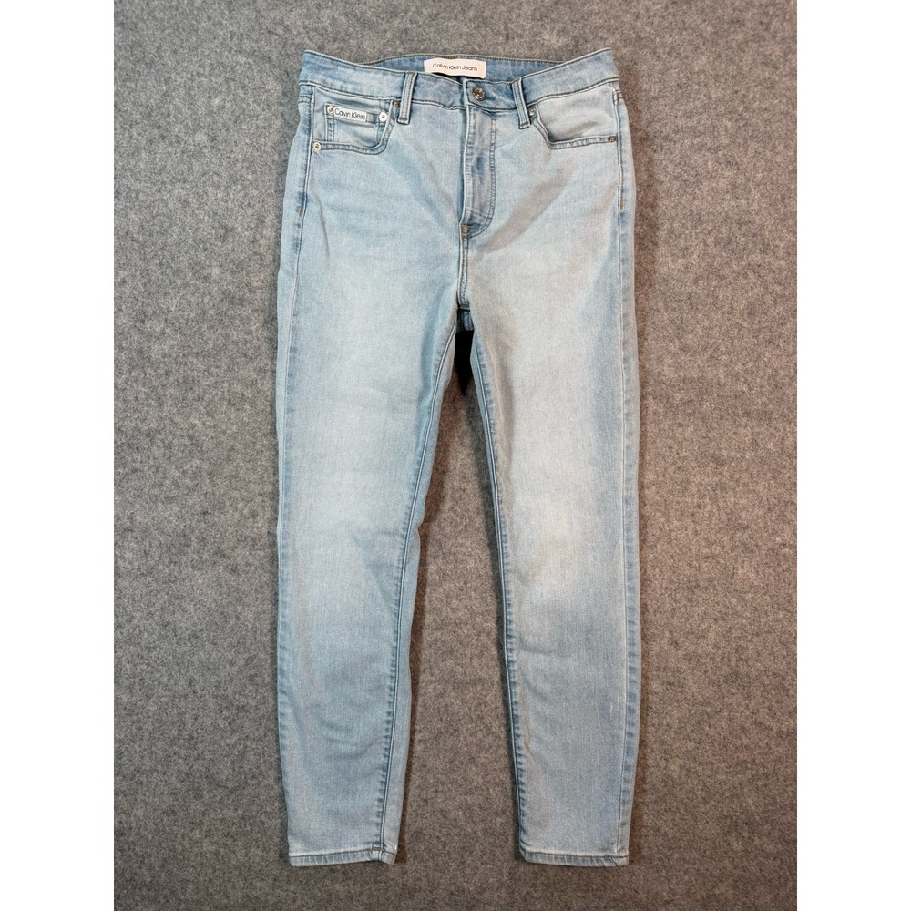 Calvin Klein Jeans Womens 31 High Rise Skinny Ankle Light Wash Blue Denim Pants